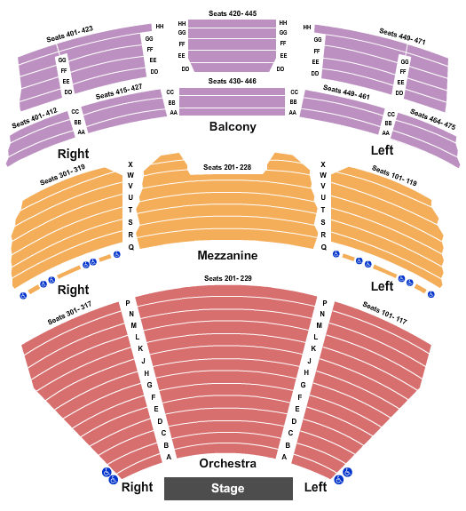 American Music Theatre Seating Chart: End Stage