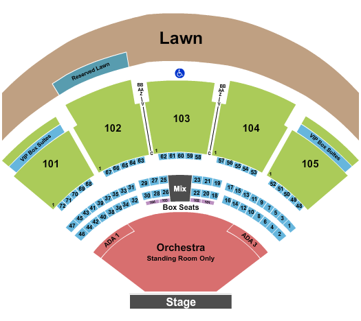Ameris Bank Amphitheatre Seating Chart: Endstage GA - RSV Lawn