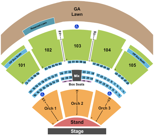 Ameris Bank Amphitheatre Seating Chart: Endstage GA Pit - Rows H/F/H Start