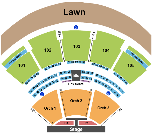 Ameris Bank Amphitheatre Seating Chart: Endstage Pit w/Catwalk