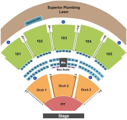 Ameris Bank Amphitheatre Seating Chart: Endstage Reserved Pit