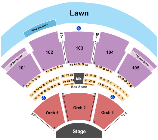 Ameris Bank Amphitheatre Seating Chart: End Stage