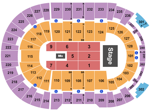 Amica Mutual Pavilion Seating Chart: Endstage 4 - Reversed