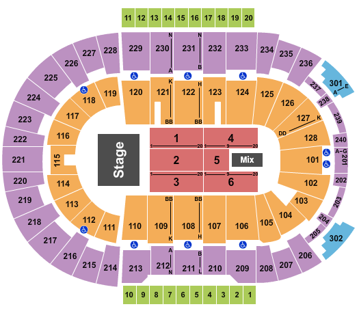Amica Mutual Pavilion Seating Chart: Endstage 5 - Reversed