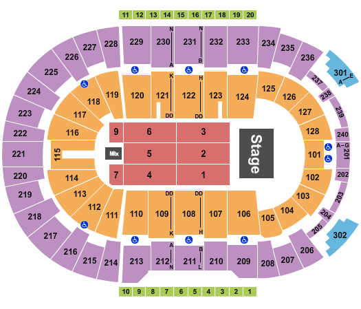 Amica Mutual Pavilion Seating Chart: Endstage 6
