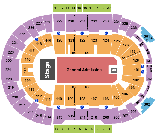 Amica Mutual Pavilion Seating Chart: Endstage GA