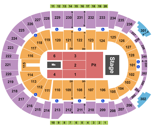 Amica Mutual Pavilion Seating Chart: Endstage Pit