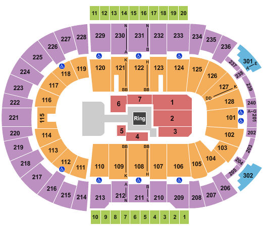 Amica Mutual Pavilion Seating Chart: WWE