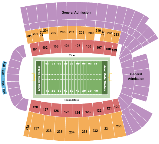 Amon Carter Stadium Seating Chart: Armed Forces Bowl