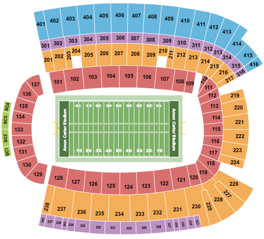 Amon Carter Stadium Map