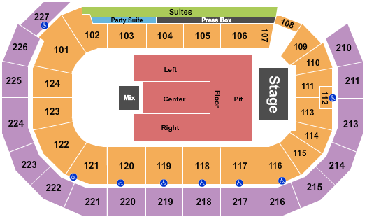 AMSOIL Arena At DECC Seating Chart: Endstage Pit 1