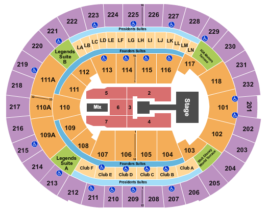 Kia Center Seating Chart: Endstage Catwalk
