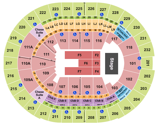 Kia Center Seating Chart: End Stage