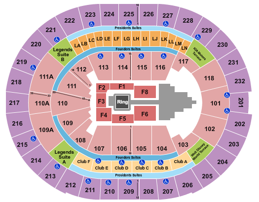 Kia Center Seating Chart: WWE