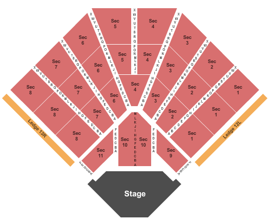 Anderson Music Hall Seating Chart: End Stage