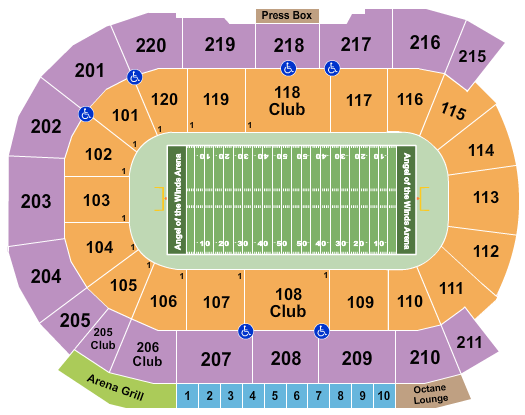 Angel of the Winds Arena Seating Chart: Football