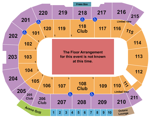 Angel of the Winds Arena Seating Chart: Generic Floor