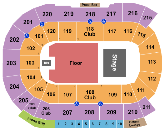 Angel of the Winds Arena Seating Chart: Judas Priest