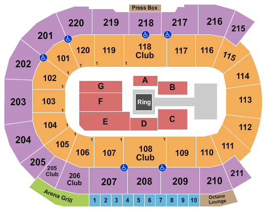Angel of the Winds Arena Seating Chart: WWE 3
