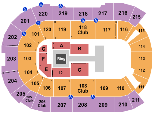 Angel of the Winds Arena Seating Chart: Wrestling