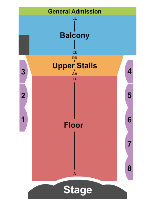 Anita's Theatre Seating Chart: Endstage Floor