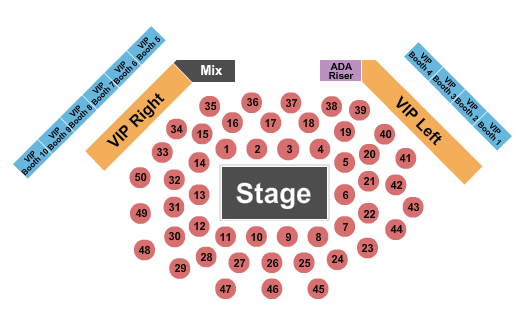 Anthem - Hard Rock Hotel & Casino Seating Chart: Tables