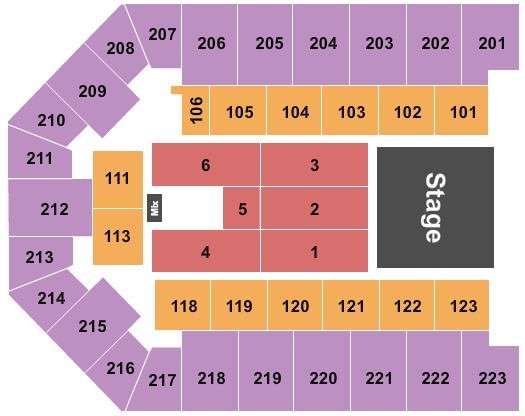 Appalachian Wireless Arena Seating Chart: End Stage 5