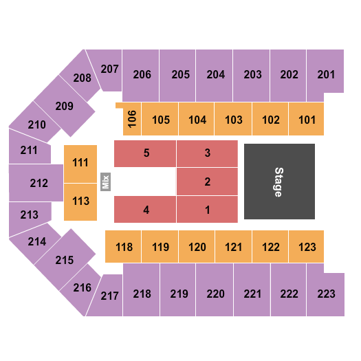 Appalachian Wireless Arena Seating Chart: End Stage 4