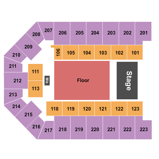 Appalachian Wireless Arena Seating Chart: Endstage GA Flr 2