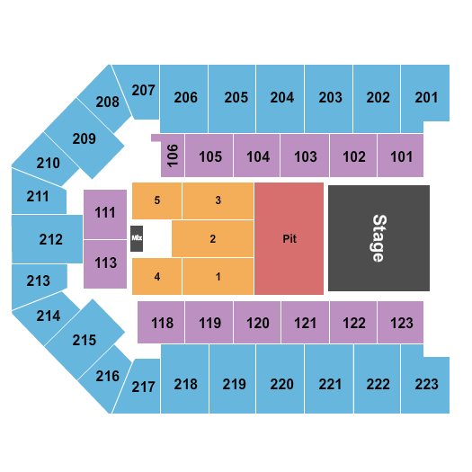 Appalachian Wireless Arena Seating Chart: Endstage GA Pit 2