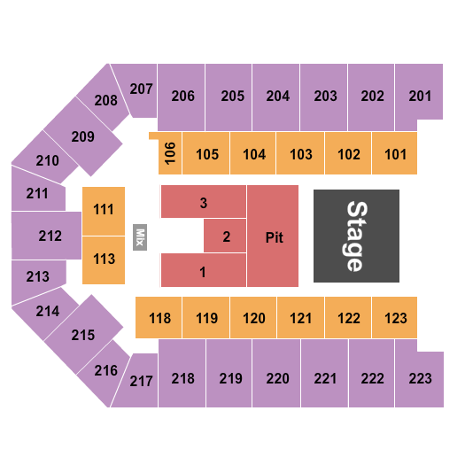 Appalachian Wireless Arena Seating Chart: Endstage Pit