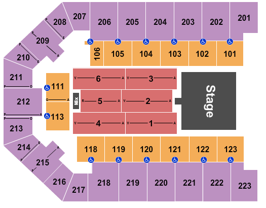 Appalachian Wireless Arena Seating Chart: Endstage w/ Catwalk