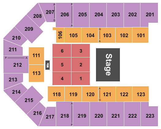 Appalachian Wireless Arena Seating Chart: Half House 2
