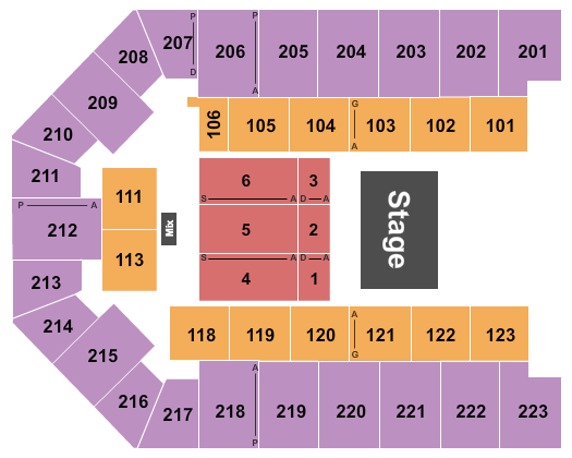 Appalachian Wireless Arena Seating Chart: Half House 4
