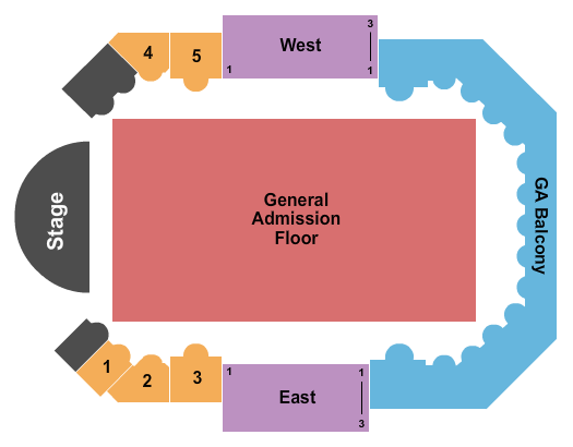 Byline Bank Aragon Ballroom Seating Chart: Endstage - GA Flr & GA Balc