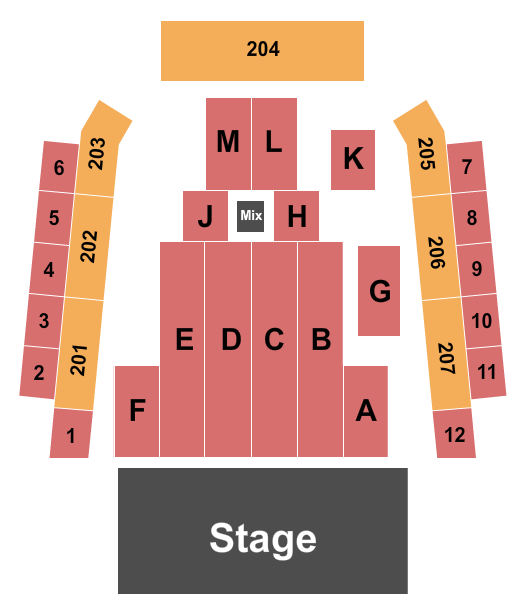 Archer Music Hall Seating Chart: Endstage 2
