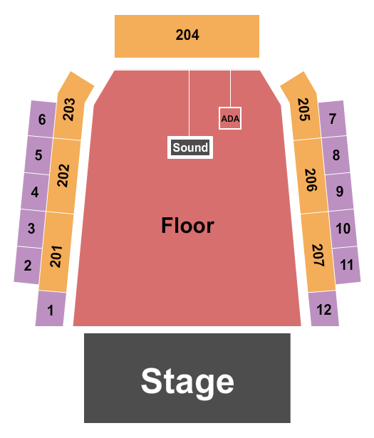 Archer Music Hall Seating Chart: Endstage GA/ADA