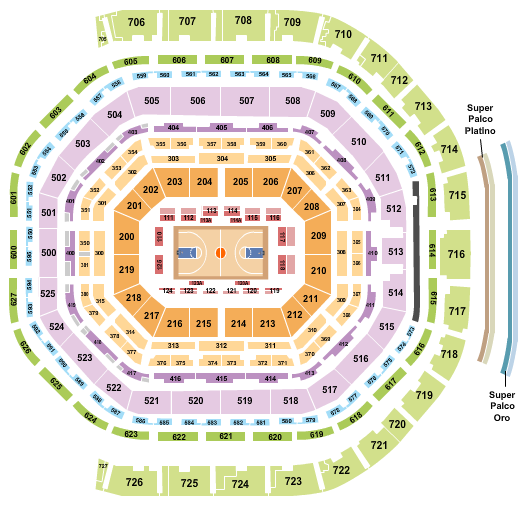 Arena Ciudad de Mexico Seating Chart: Basketball