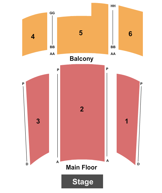 The Ariel Theatre at Ann Carson Dater Performing Arts Centre Seating Chart