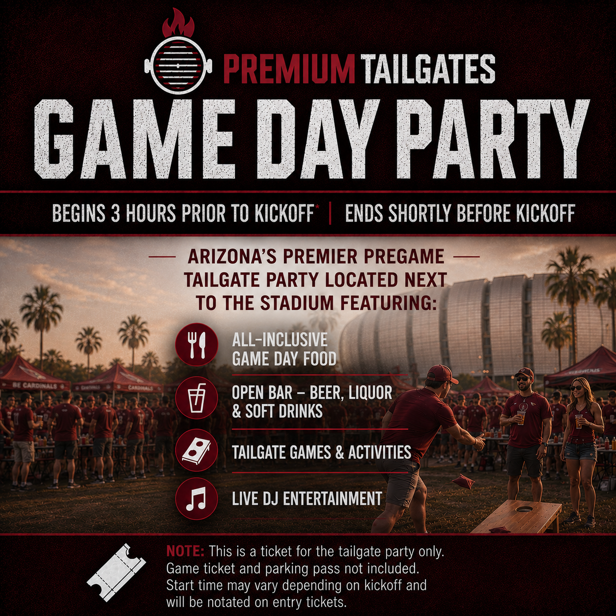 Premium Tailgate Tent - Glendale Seating Chart: Premium Tailgate