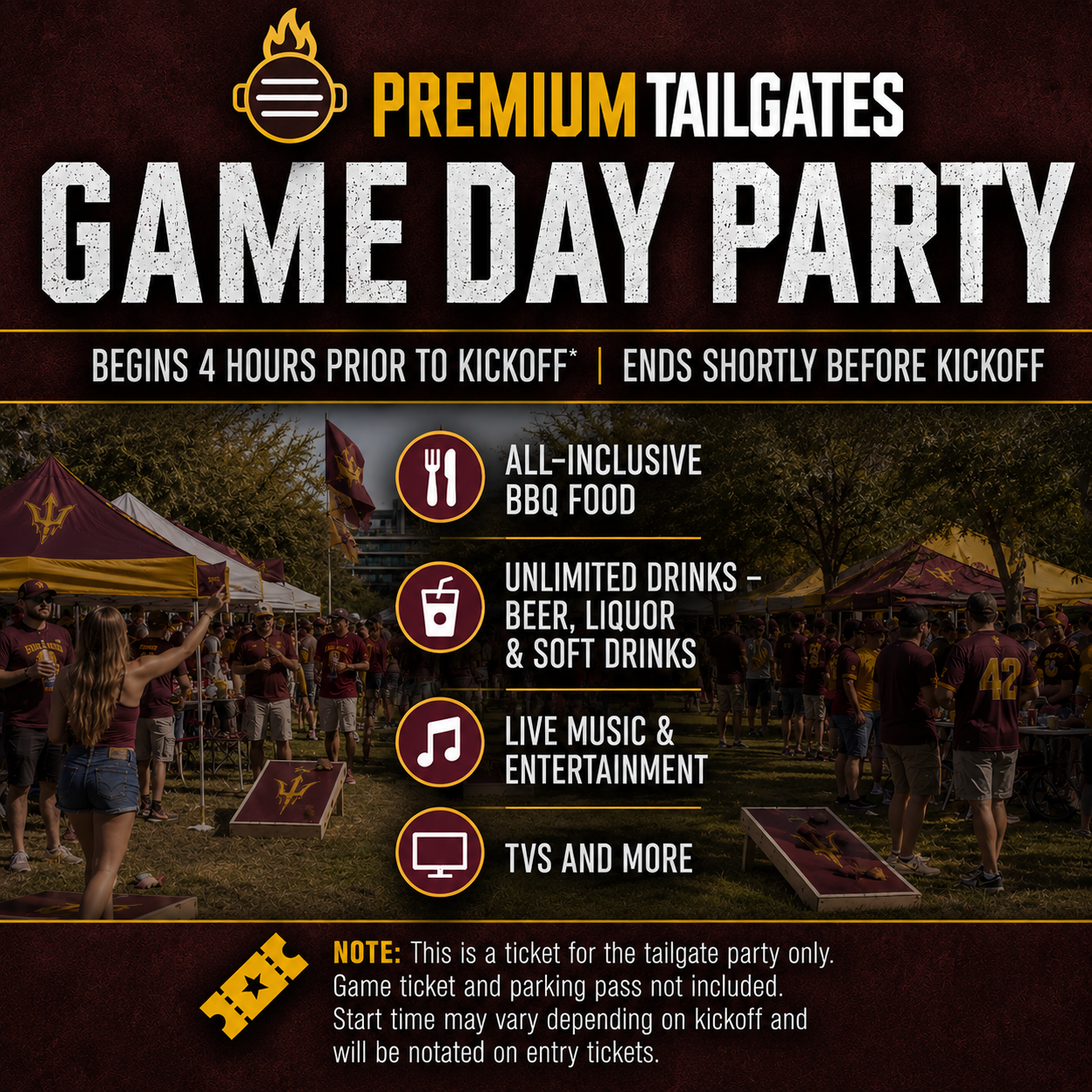 Premium Tailgate Lot - Tempe Seating Chart: Premium Tailgate