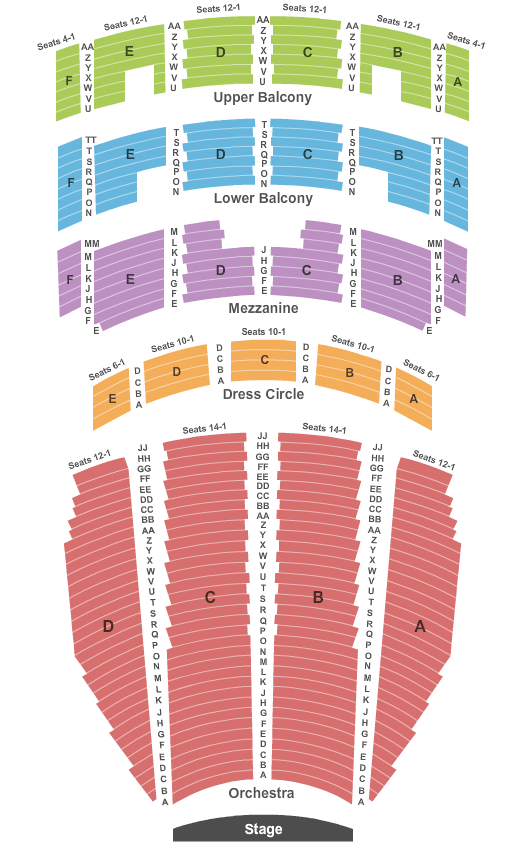 Arlene Schnitzer Concert Hall Seating Chart: End Stage