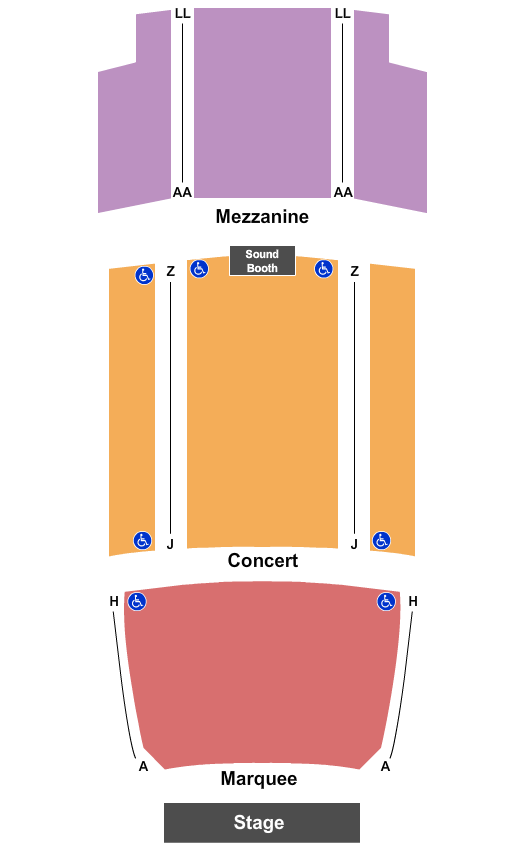 Arlington Music Hall Seating Chart: Endstage 2