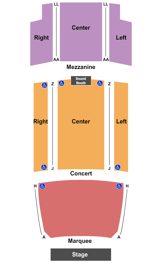 Arlington Music Hall Seating Chart: Endstage 2
