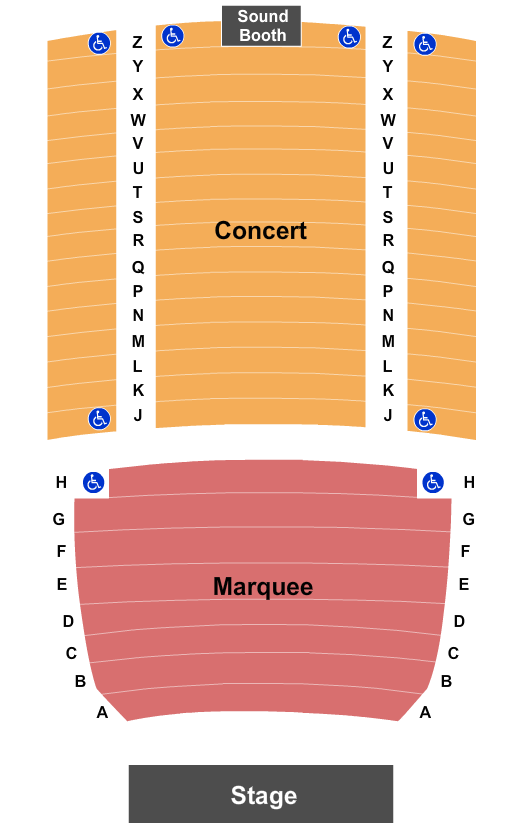 Arlington Music Hall Seating Chart: Endstage 3