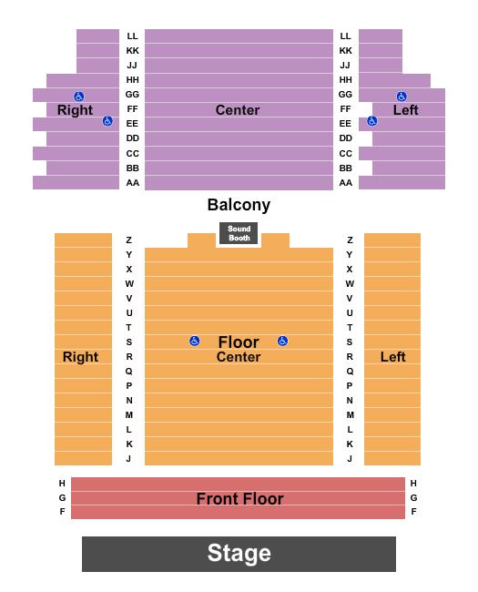 Arlington Music Hall Seating Chart: Endstage 4