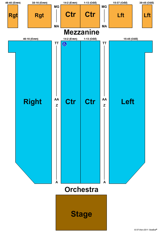 Arlington Theatre Seating Chart