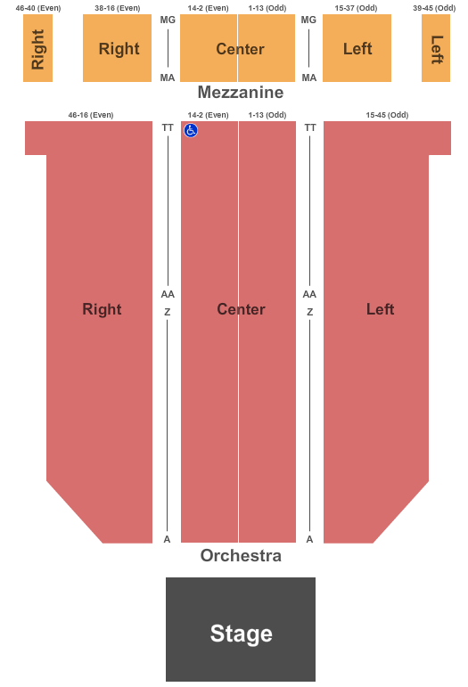 The Saban Theater Seating Chart