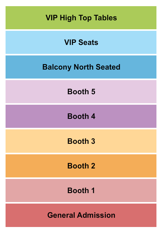 Armory Music Hall Seating Chart: GA/VIP/Booths