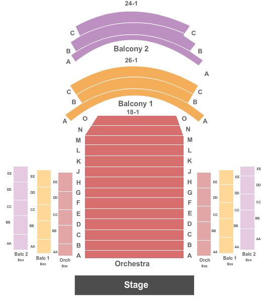 Jarson Kaplan Theater at Aronoff Center Seating Chart: End Stage